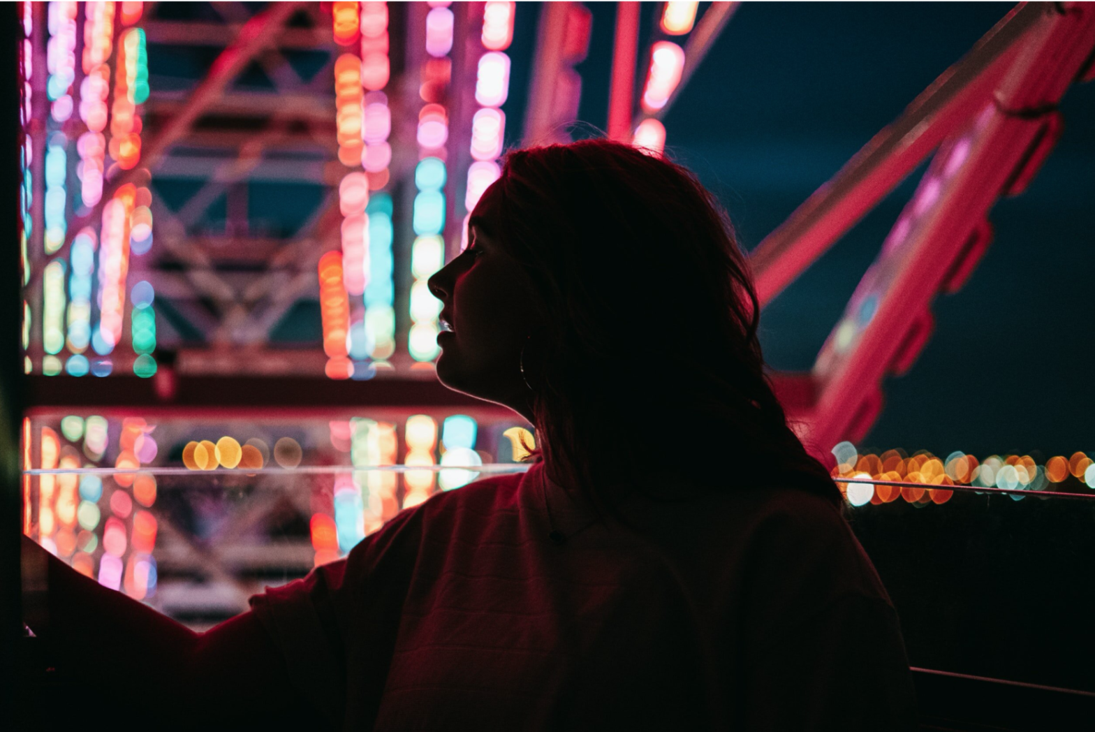 woman on ferris wheel